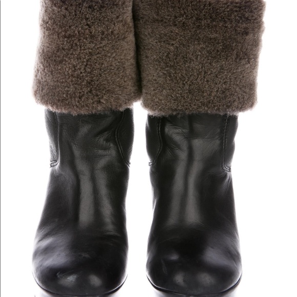 Stuart Weitzman Boots Fur Boots Leather Wedge Shearling size 36 - Picture 11 of 11